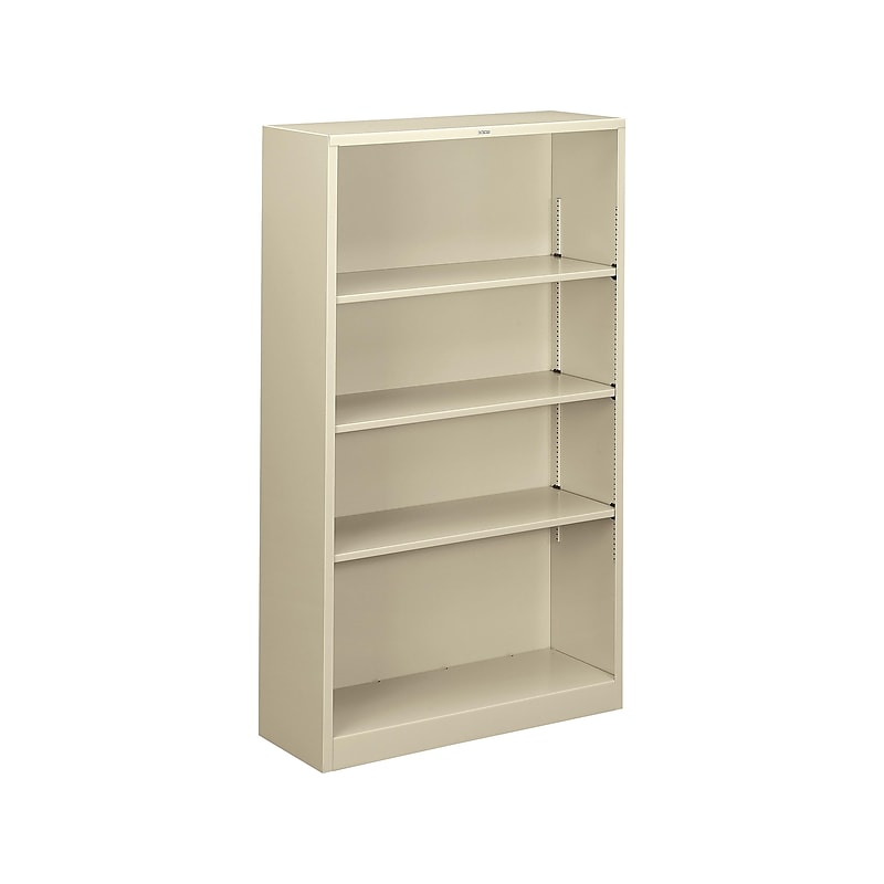 HON Brigade 4-Shelf Bookcase, 59"H x 34.5"W x 12.63"D, Putty Steel (S60ABCL) image 1