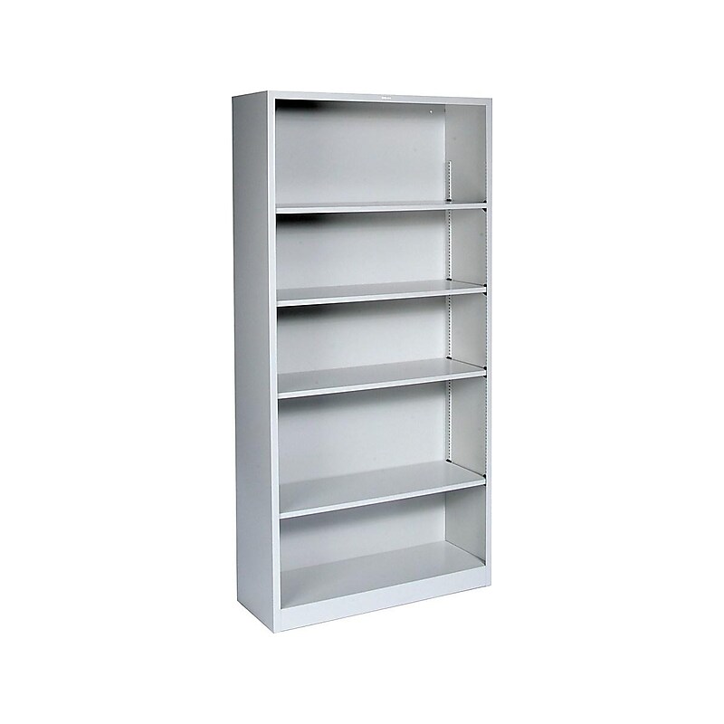 HON Brigade 5-Shelf 71"H Bookcase, Light Gray Steel (HS72ABCQ) image 1