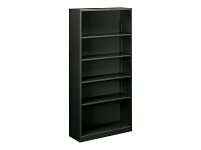 HON Brigade 71"H 5-Shelf Bookcase, Charcoal Metal (HS72ABCS)