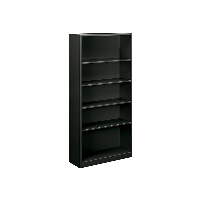 HON Brigade 71"H 5-Shelf Bookcase, Charcoal Metal (HS72ABCS) image 1