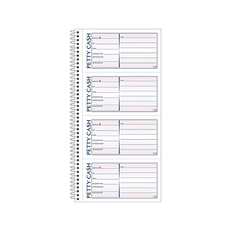 TOPS Petty Cash Receipt Book, 2.75"L x 5"W, 200/Pack (TOP4109) image 1