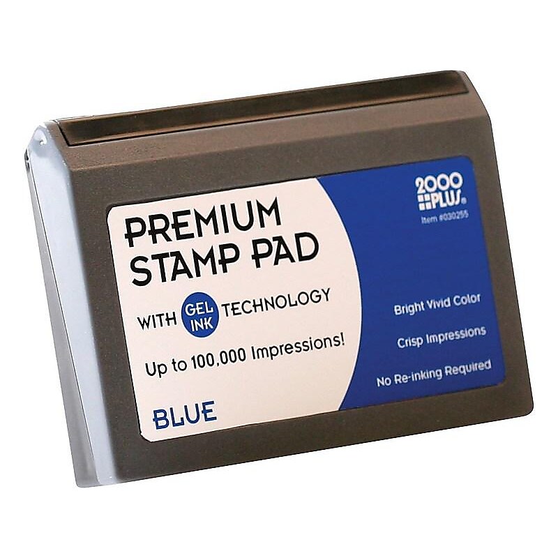 2000 Plus No.1 Stamp Pad, Blue Ink (030255) image 1
