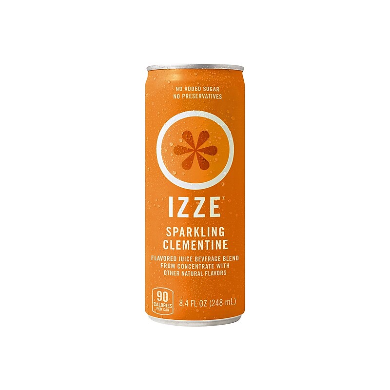 IZZE Sparkling Clementine Juice, No Sugar Added, 8.4 oz., 24/Carton (11056) image 1