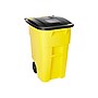 Rubbermaid BRUTE Rollout Plastic Outdoor Trash Can, 50 Gallon, Yellow (FG9W2700YEL)~#|#~sp44343418_sc7