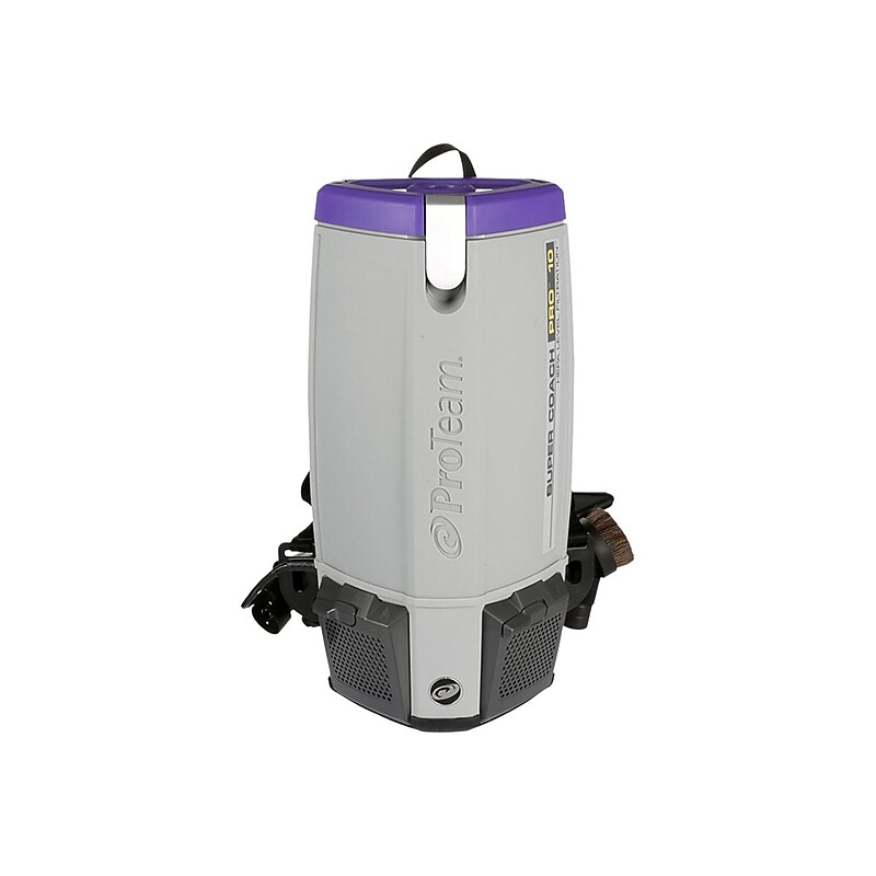 ProTeam Super Coach Pro 10 Backpack Vacuum w/Two-Piece Wand, Gray/Purple (107304) image 1