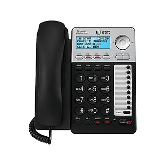 AT&T ML17929 2-Line Corded Phone, Black/Silver