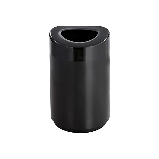 Safco Indoor Trash Can w/Lid, Black Steel, 30 Gal. (9920BL) | Staples