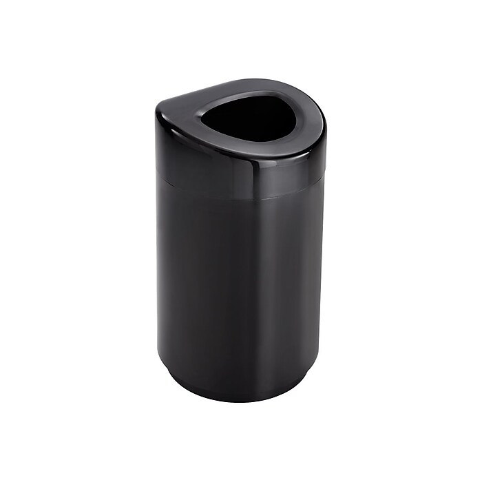 Safco Indoor Trash Can w/Lid, Black Steel, 30 Gal. (9920BL) | Staples