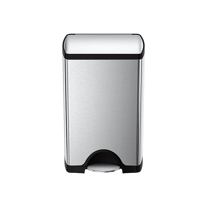 simplehuman Indoor Step Trash Can, Brushed Stainless Steel, 10 Gal. (CW1814) image 1