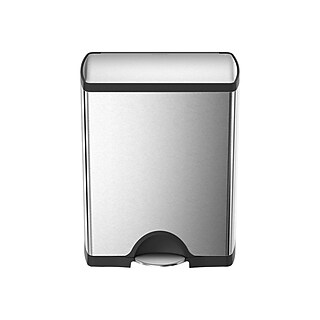 simplehuman Stainless Steel Trash Can, 13 Gallon, Silver (CW1816