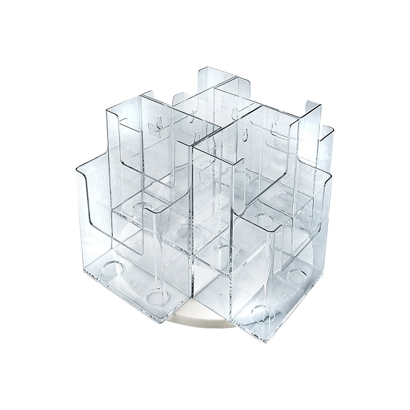 Azar Trifold 12"W Revolving Display, Clear, Each (252805) image 1