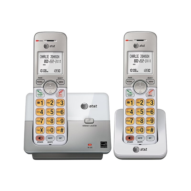 AT&T 2-Handset Cordless Telephone, Gray/Silver (EL51203) image 1
