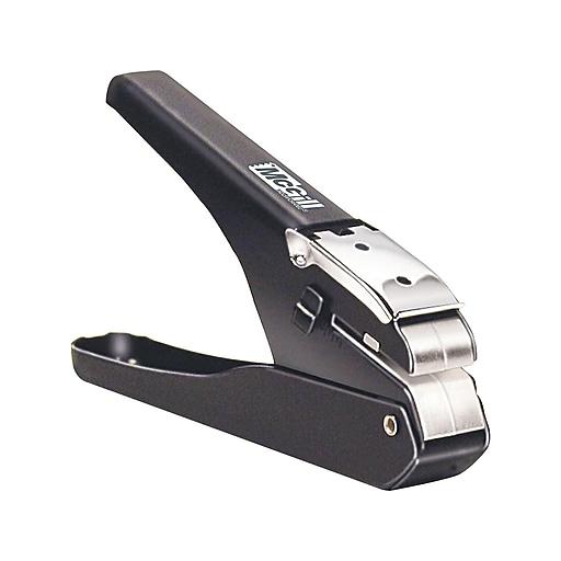 McGill Badge/Slot 1Hole Punch, 1 Sheet Capacity, Black/Chrome