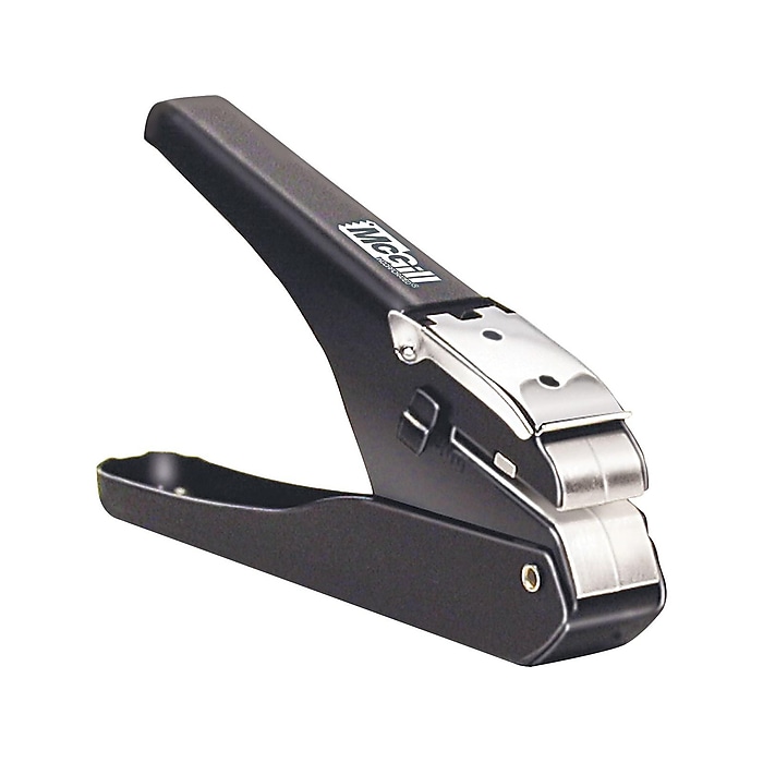 McGill Badge/Slot 1-Hole Punch, 1 Sheet Capacity, Black/Chrome