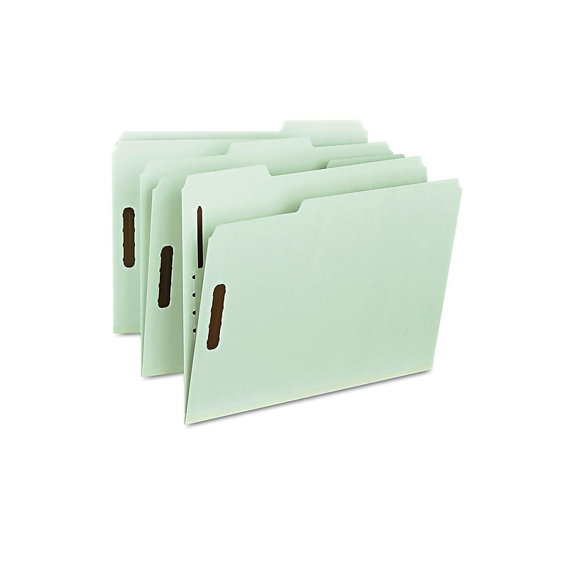 Smead 100% Recycled Pressboard Classification Folders, Letter Size, Gray/Green, 25/Box (15003) image 1