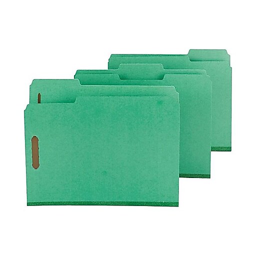 Smead Pressboard Classification Folders with SafeSHIELD Fasteners, 1/3