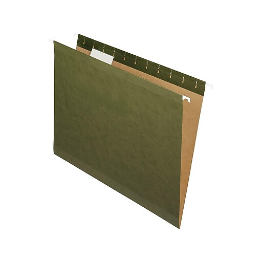 Pendaflex® Reinforced Hanging File Folders, Letter Size, Standard Green