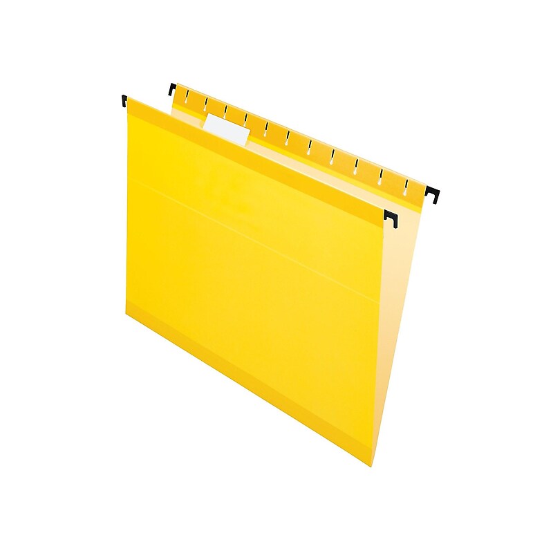 Pendaflex SureHook Reinforced Hanging File Folders, 5-Tab, Letter Size, Yellow, 20/Box (PFX 6152 1/5 YEL) image 1