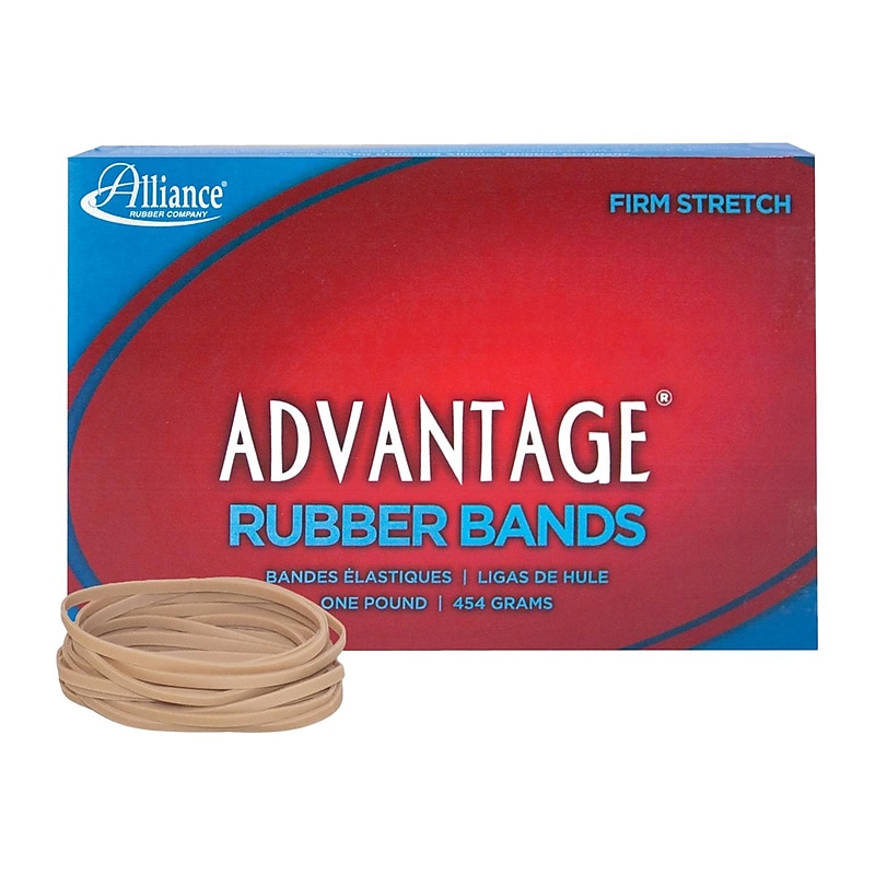 Alliance Rubber Advantage Multi-Purpose #33 Rubber Bands, 3.5" x 0.125", Natural Crepe, 600/Pack (26335) image 1