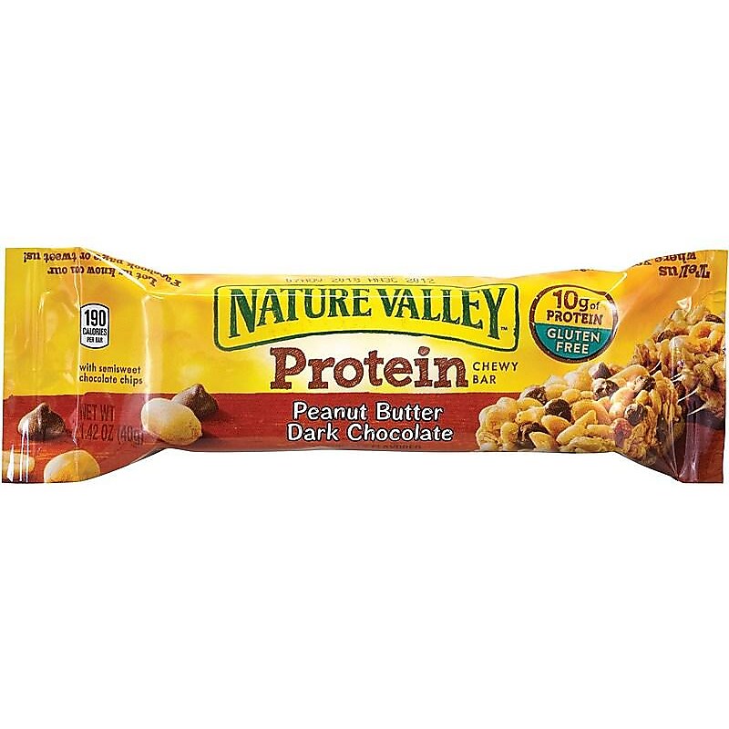 Nature Valley Chewy Gluten Free Peanut Butter Dark Chocolate Protein Bar, 1.42 oz., 18 Bars/Box (220-00451) image 1