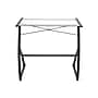 Staples 31.5"W Glass Computer Desk, Black (44851)~#|#~sp44487981_sc7