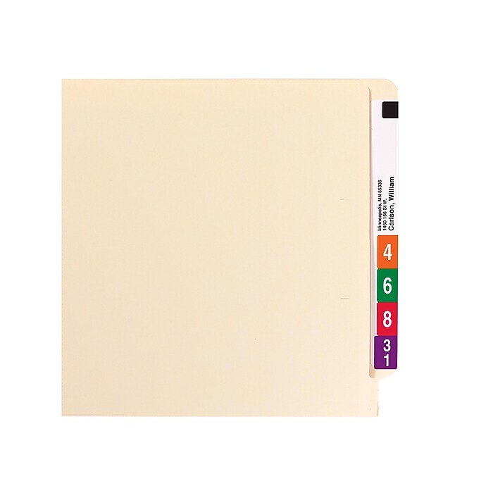 Smead End Tab Fastener Folders, Shelf-Master Reinforced Straight
