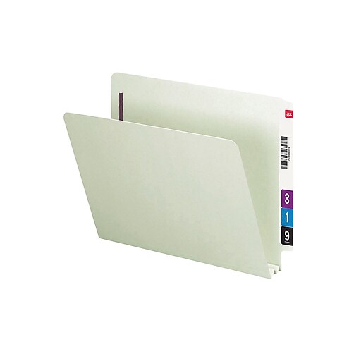 Smead End Tab Folders with SafeSHIELD Fasteners, Letter Size, Gray