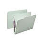 Smead Pressboard Classification Folders with SafeSHIELD Fasteners, 1/3-Cut Tab, Letter Size, Gray/Green, 25/Box (14934)~#|#~sp44488157_sc7