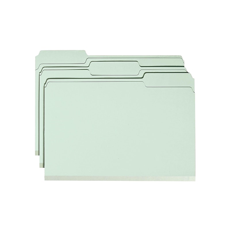 Smead 60% Recycled Pressboard Classification Folders, 1/3-Cut Tab, Legal Size, Gray/Green, 25/Box image 1