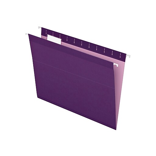 Pendaflex Reinforced Hanging File Folders, 1/5 Tab, Letter Size, Violet