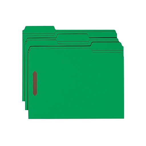 Smead Fastener File Folders, 2 Fasteners, Reinforced 1/3Cut Tab