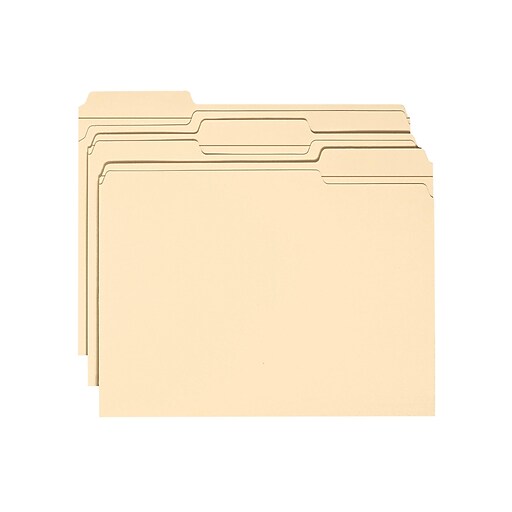 100 Per Box Reinforced 1/3-Cut Tab Letter Size 1 Pack Manila Smead Heavyweight File Folder 