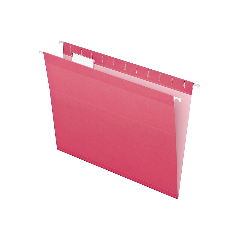Pendaflex Reinforced Hanging File Folders, 1/5 Tab, Letter Size, Pink, 25/Box (PFX 4152 1/5 PIN) image 1