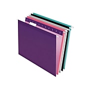 Pendaflex Reinforced Hanging File Folders, 1/5 Tab, Letter Size, Assorted Jeweltone Colors, 25/Box (PFX 4152 1/5 ASST2)