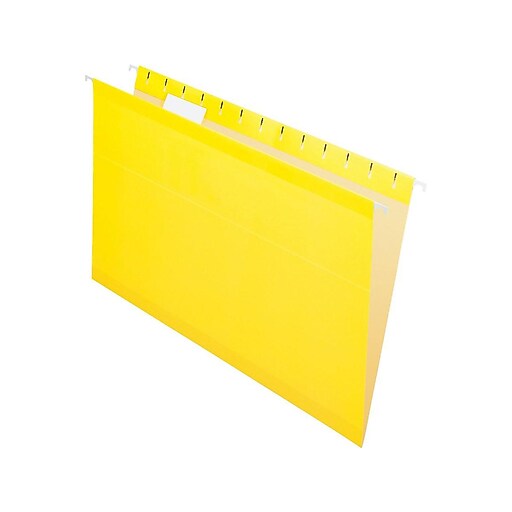 Pendaflex Recycled Hanging File Folders, Legal Size, Yellow, 25/Box (PFX 4153 1/5 YEL) Staples