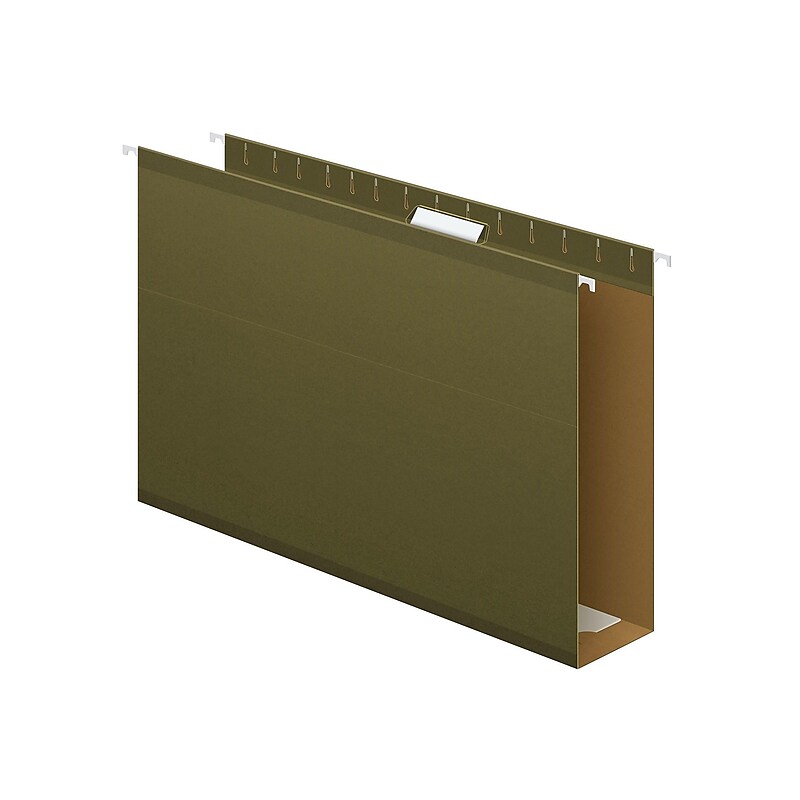 Pendaflex Reinforced Hanging File Folders, Extra Capacity, 5-Tab, Legal Size, Standard Green, 25/Box (PFX 04153x3) image 1