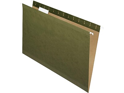 Pendaflex Green Legal Size Hanging Folders - 1/5 Cut Tabs With Reinforced Edges, Box Of 25