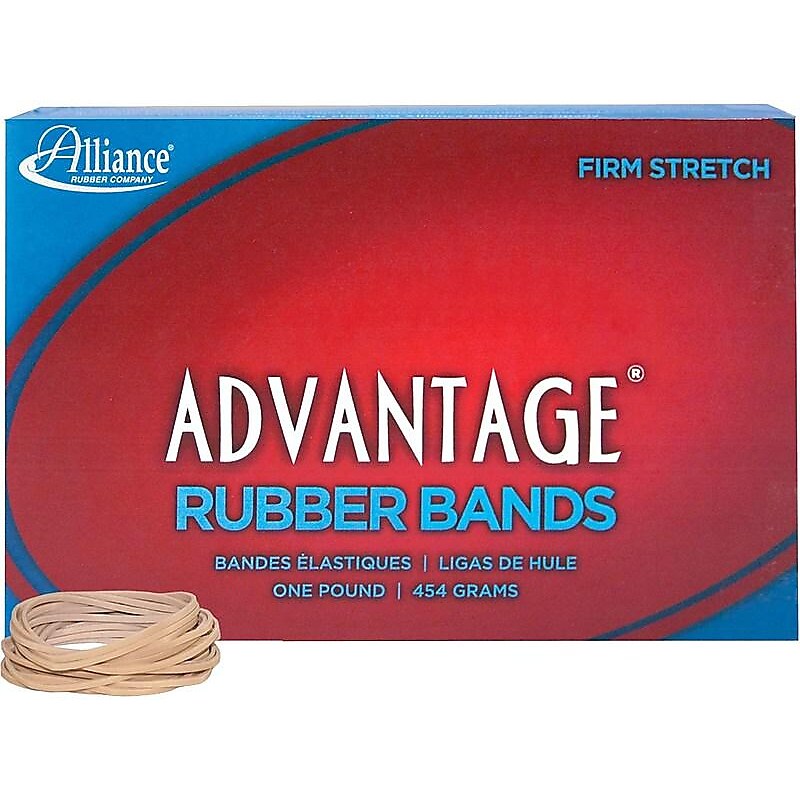 Alliance Rubber Advantage Multi-Purpose #14 Rubber Bands, 2" x 0.0625", Natural Crepe, 2250/Pack (26145) image 1