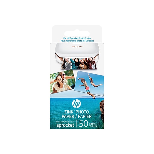 HP Zink Glossy Photo Paper, 2" 3", 50 Sheets/Pack (HPIZ2X350) | Staples
