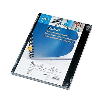 Swingline GBC Solids Standard Presentation Covers Presentation Covers, 8.5"W x 11"H (US letter), Black, 50 Pack (2514493)