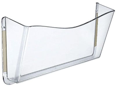 Azar Displays 4pk Clear Single Pocket Wall File with Double-Sided Adhesive Tape