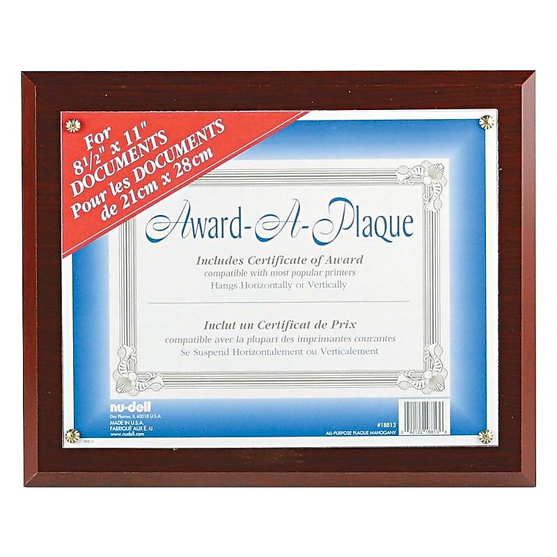 NuDell Economical Wood Certificate Frame, Mahogany  (18813M) image 1