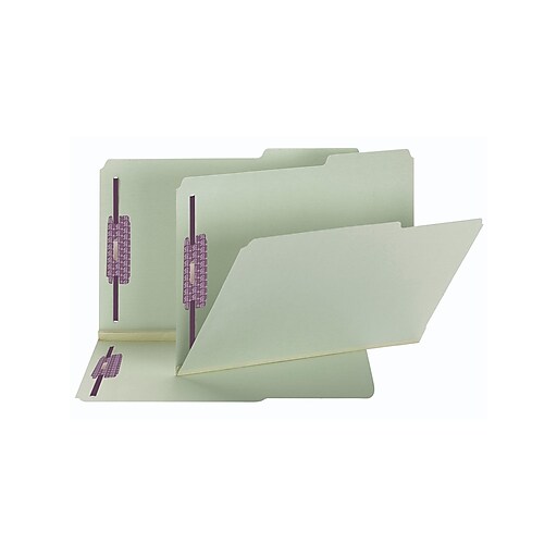 Legal 25/Box Smead Heavy Duty Folders Two Inch Expansion End Tab Gray Green 