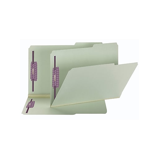 25/BX Legal Size Pendaflex Pressboard Fastener Folders 2/5 Cut ROC Light Green 2 Expansion 29982 