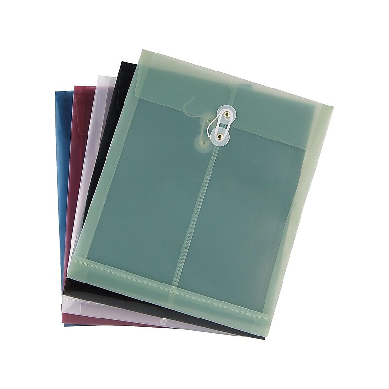 Staples Poly Button & String Document Envelopes, Letter Size, Assorted Colors, 5/Pack (10780) image 1