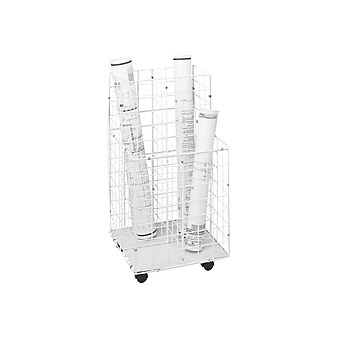 Safco Wire Mobile File Cart with Swivel Wheels, White (3084)