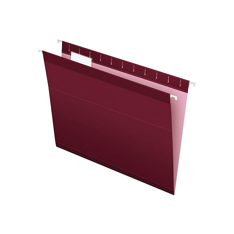 Pendaflex Reinforced Hanging File Folders, 1/5 Tab, Letter Size, Burgundy, 25/Box (PFX 4152 1/5 BUR) image 1