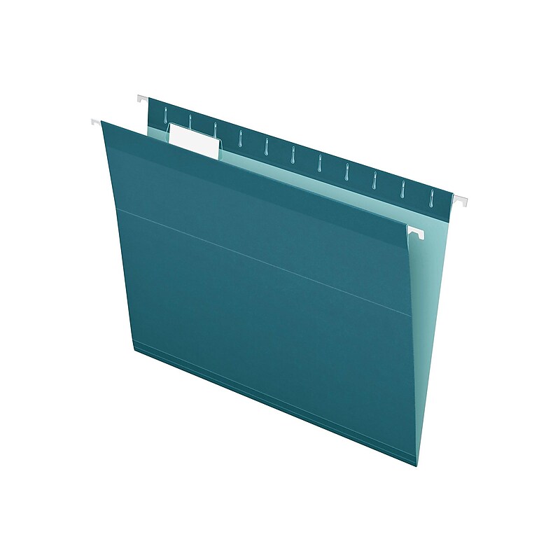 Pendaflex Reinforced Hanging File Folders, 1/5 Tab, Letter Size, Teal, 25/Box (PFX 4152 1/5 TEA) image 1