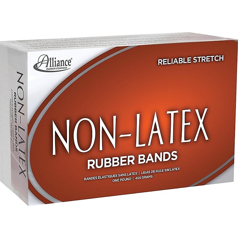 Alliance Rubber Non-Latex Multi-Purpose #64 Rubber Bands, 3.5" x 0.25", Non-Latex, Orange, 380/Pack (37646) image 1