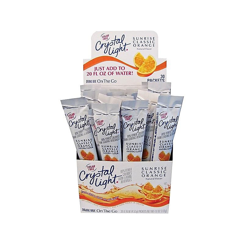 Crystal Light On-The-Go Sugar Free Sunrise Classic Orange Powdered Drink Mix, 0.16 Oz., 30 Packets/Box (GEN00504) image 1